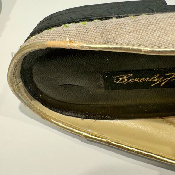 Beverly Feldman Beaded Monkey Palm Mules Vintage 7B - Picture 9 of 9